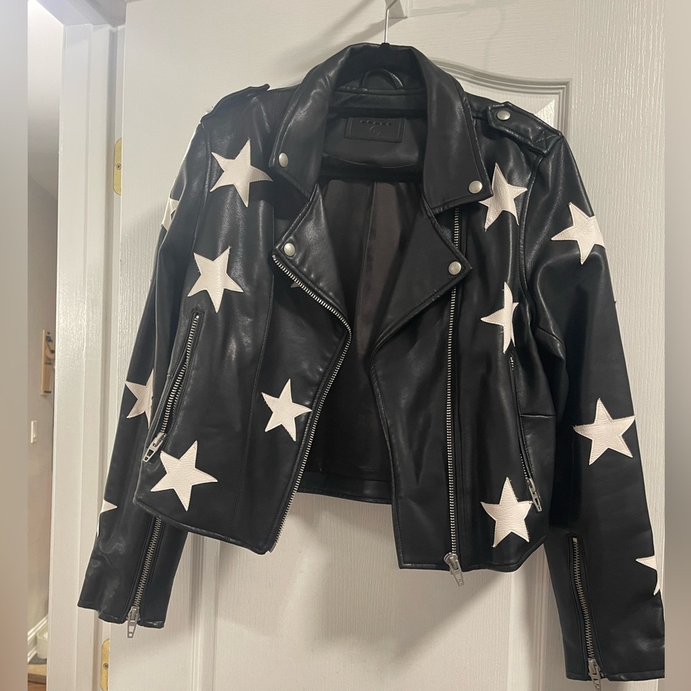 Blank NYC Star Faux Leather Moto Jacket